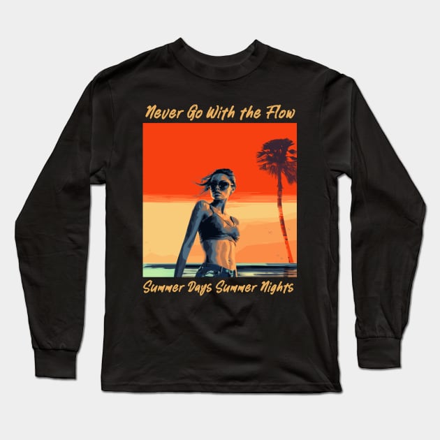 endless summer, summer days summer nights, fashion design v3 Long Sleeve T-Shirt by H2Ovib3s